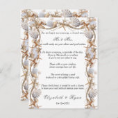 Hochzeitsratgeber Gute Wünsche Seashells Perlen Hinweiskarte (Vorne/Hinten)