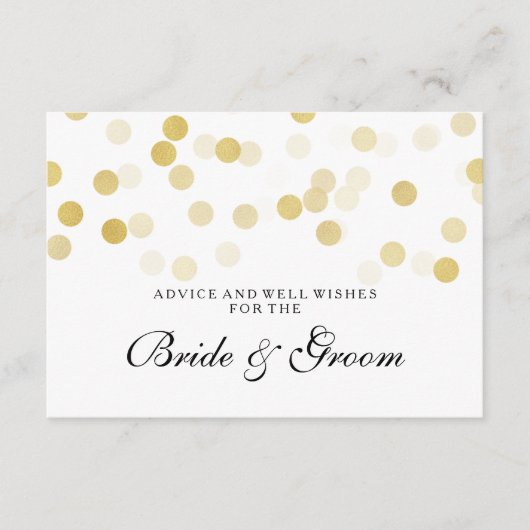 Hochzeitsratgeber Imitate Gold Foil Glitzer Lights Hinweiskarte (Vorderseite)