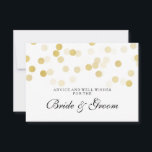 Hochzeitsratgeber Imitate Gold Foil Glitzer Lights Hinweiskarte<br><div class="desc">Elegantes Brautparty / Polterabend " Wedding Advice Card " für die Braut und Bräutigam mit glamourösen Imitate Gold Foil Glitzer Lights und Custom Text. Beeindrucken Sie Ihre Familie und Freunde mit diesem stilvollen und modernen Design. Vollständig anpassbar! Einfach zu bedienen und leicht zu personalisieren. Bestelle noch heute!</div>