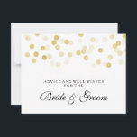 Hochzeitsratgeber Imitate Gold Foil Glitzer Lights Hinweiskarte<br><div class="desc">Elegantes Brautparty / Polterabend " Wedding Advice Card " für die Braut und Bräutigam mit glamourösen Imitate Gold Foil Glitzer Lights und Custom Text. Beeindrucken Sie Ihre Familie und Freunde mit diesem stilvollen und modernen Design. Vollständig anpassbar! Einfach zu bedienen und leicht zu personalisieren. Bestelle noch heute!</div>