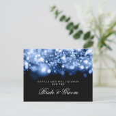 Hochzeitsratgeber Karte Blaue Funkelleuchten (Stehend Vorderseite)