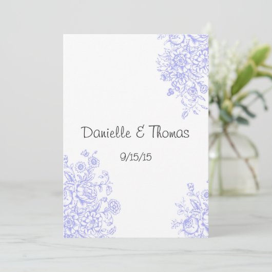 Hochzeitsratgeber, Kommentar zu Lavendel-Blume Hinweiskarte (Stehend Vorderseite)