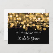 Hochzeitsratgeber Party Glitzern Gold Hinweiskarte (Vorne/Hinten)