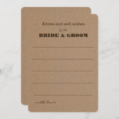 Hochzeitsratgeber | Rustikales Kraftpapier Hinweiskarte (Vorne/Hinten)