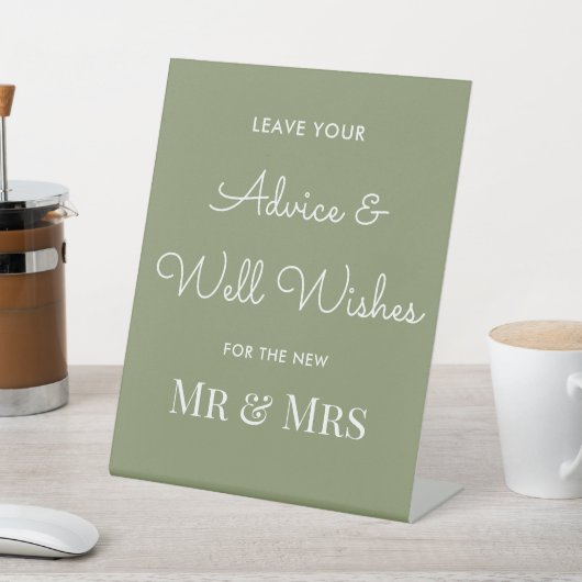 Hochzeitsratgeber Sage Green Well wünscht Sockelschild (In SItu)