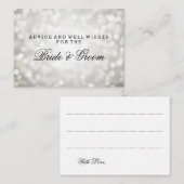 Hochzeitsratgeber Silberne Glitzer-Leuchten Hinweiskarte (Vorne/Hinten)