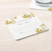 Hochzeitsratgeber und Brunnenwünsche, Gold Foil Ro Rechteckiger Pappuntersetzer (angewinkelt)