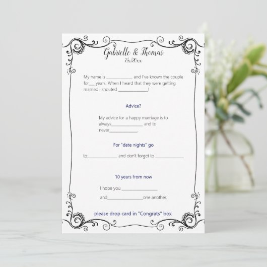 Hochzeitsratgeber und Kommentare Einladung (Stehend Vorderseite)