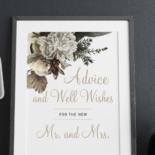 Hochzeitsratgeber und Willkommensschild Poster