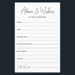 Hochzeitsratgeber und Wünsche<br><div class="desc">Diese einfachen, schwarz-weiß, modern, minimalistisch, handschriftlich Skripte Advice & Wishings Blätter sind perfekt, um Brautparty, Probe Dinner oder Hochzeitsgäste für das glückliche Paar auszufüllen. Die Menschen werden die Liebe haben, die Anweisungen zu bekommen - sie machen es so einfach, liebende Ratschläge und gute Wünsche verlassen. Sie werden noch auf Jahre...</div>