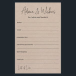 Hochzeitsratgeber und Wünsche<br><div class="desc">Diese einfachen,  schwarzen auf Kraftpapier,  moderne,  minimalistische,  handgeschriebene Skriptblätter "Advice & Wishings" sind perfekt für Brautparty-,  Probe- oder Hochzeitsgäste. Die Menschen werden die Liebe haben,  die Anweisungen zu bekommen - sie machen es so einfach,  liebende Ratschläge und gute Wünsche verlassen. Sie werden noch auf Jahre geschätzt.</div>