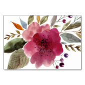 Hochzeitsratgeber und Wünsche mit Burgund-Blume Tischnummer (Rückseite)