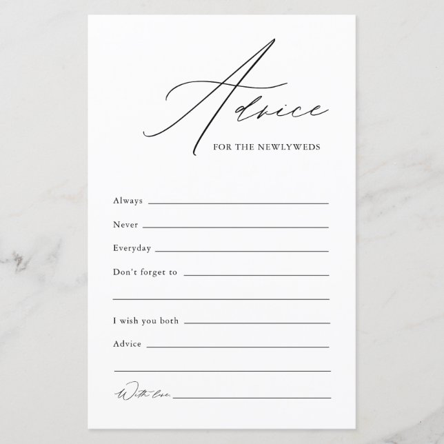 Hochzeitsratgeber und Wunschkarte für frisch verhe (Vorderseite)