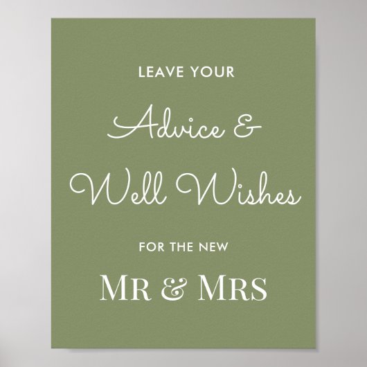 Hochzeitsratgeber wünscht sich Grün Poster (Vorne)