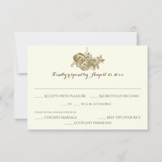 Hochzeitsreaktion auf Blumenwald RSVP Karte (Vorderseite)