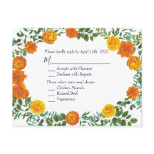 Hochzeitsreaktion von Orange & Navy Blue Peony Ros