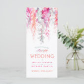 Hochzeitsreben kaskadieren Aquarellkorallen rot Programm (Stehend Vorderseite)