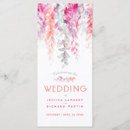 Hochzeitsreben kaskadieren Aquarellkorallen rot Programm