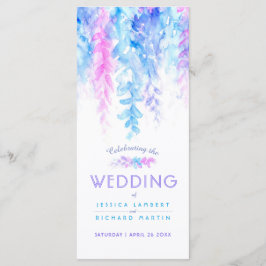 Hochzeitsreben mit kaskadierender Wasserfarbe lila Programm