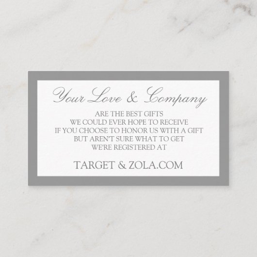 Hochzeitsregister - bei Karten eingetragen - grau (Rückseite)