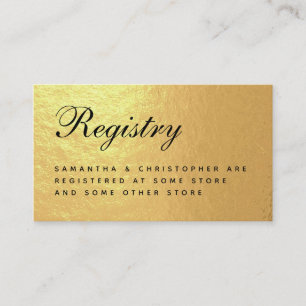 Hochzeitsregister Faux-Gold-Folie Elegantes Skript Begleitkarte