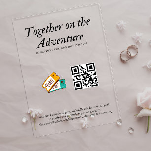 Hochzeitsregister-Hochzeitsreise-Fonds-QR-Code-Ges Acryleinladungen