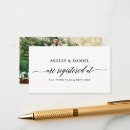 Hochzeitsregister Modernes elegantes Foto der Kall Begleitkarte