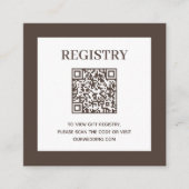 Hochzeitsregister-QR-Code Braun Begleitkarte (Vorderseite)