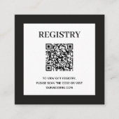 Hochzeitsregister QR-Code Schwarz Begleitkarte (Vorderseite)
