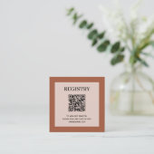 Hochzeitsregister QR-Code Terrakotta Begleitkarte (Stehend Vorderseite)