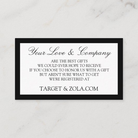 Hochzeitsregistrierung - Anmeldung auf Karten - Sc (Rückseite)