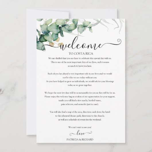 Hochzeitsreise am Wochenende für Gäste im Grünen Einladung (Vorderseite)