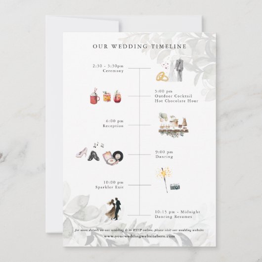 Hochzeitsreise am Wochenende und Einladung (Rückseite)