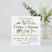 Hochzeitsreise Eukalyptus Einladung (Stehend Vorderseite)