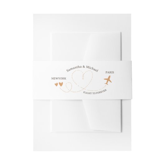 Hochzeitsreise Flug Thema Einladungsbanderole (Vorderseite Beispiel)