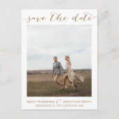 Hochzeitsreise Foto Save the Date Postkarte in Gol (Vorderseite)