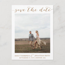 Hochzeitsreise Foto Save the Date Postkarte in Gol