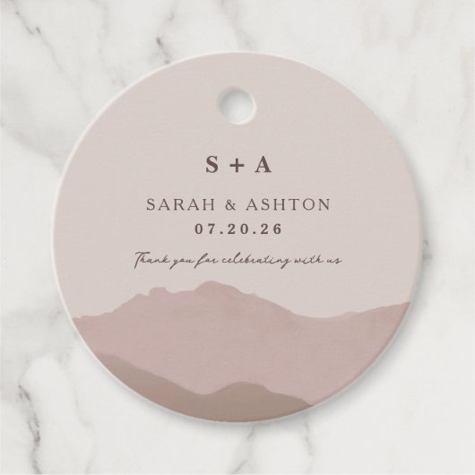 Hochzeitsreise in den Bergen Geschenkanhänger (Vorderseite)