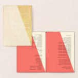 Hochzeitsreise 💕 Korallenprogramm Folienkarte<br><div class="desc">Vorlage des katholischen geklappten Hochzeitsprogramms. Dieses katholische Hochzeitsprogramm erlaubt es Ihnen, vier "Seiten" - beide Seiten des Papiers mit viel Text, für eine katholische Zeremonie anzupassen. Fügen Sie eine schöne Schrift für eine Christliche Zeremonie und persönliche Botschaft hinzu. Geometrisches Design mit Korallen- und Elfenbeinfarben. Hochzeitsreise 💕 Korallenprogramm - Elegant &...</div>