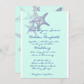 Hochzeitsreise mit blauem Meer Einladung (Vorne/Hinten)