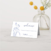 Hochzeitsreise mit Blumen Platzkarte (Vorderseite)