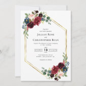 Hochzeitsreise mit Burgund und der Marine Einladung (Vorderseite)