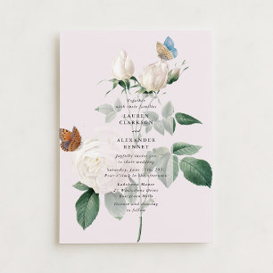 Hochzeitsreise mit dem Botanischen Rosenschmetterl Einladung
