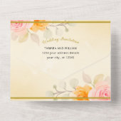 Hochzeitsreise mit Flora und Fauna All In One Einladung (Rückseite)