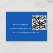 Hochzeitsreise mit Foto - Kobalt Blau- und Weißros Begleitkarte (Rückseite)