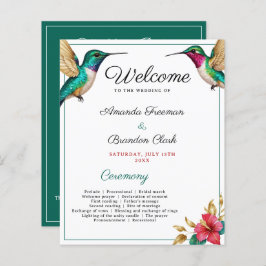 Hochzeitsreise mit Hummingvögeln in der roten trop