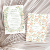 Hochzeitsreise mit orangefarbenem Blumen Begleitkarte