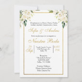 Hochzeitsreise mit Rosenbukett Einladung (Vorderseite)