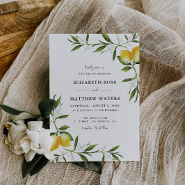 Hochzeitsreise mit Zitronenblättern Einladung