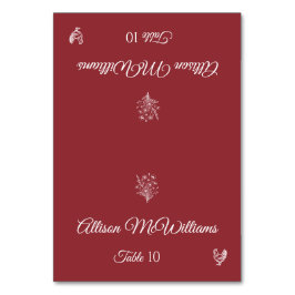 Hochzeitsreise Platzkarte-Wildblumen-Geflügel- Tis Tischnummer